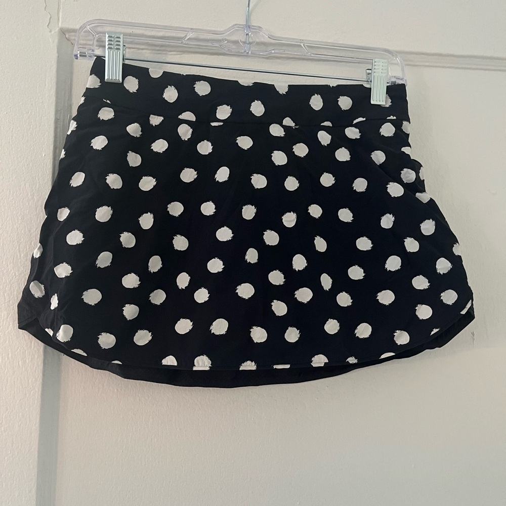 Outdoor Voices Black and White Polka Dot Skort
